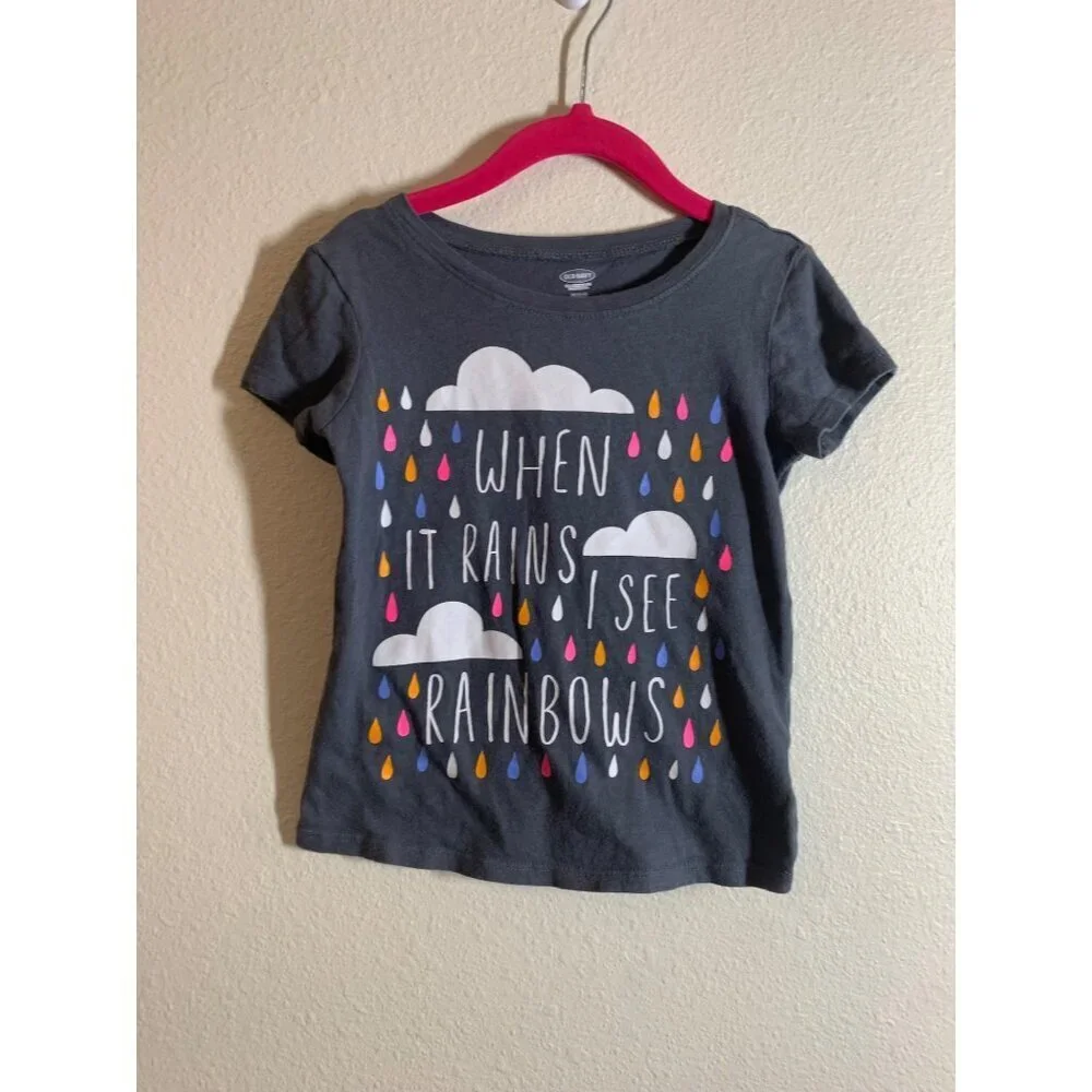 Old Navy Graphic T Shirt Toddler Girls Size 4T Gray AC2